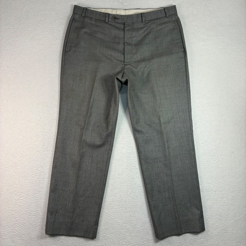 Brooks Brothers 346 Wool Cashmere Dress Pants Men 38x30 Gray Houndstooth